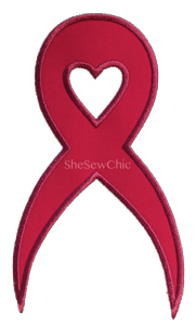 Awareness Ribbon-applique cancer charity awareness ribbon health