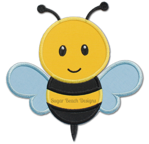 Bee1-Bee1 Bee bumblebee sugarbeachdesigns embroidery applique