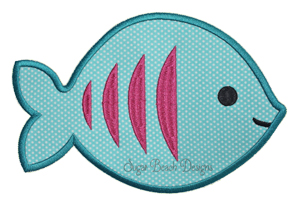 Fish5-Fish Ocean Beach Summer Sea Sugar Beach Designs SheSewChic Applique Embroidery Design