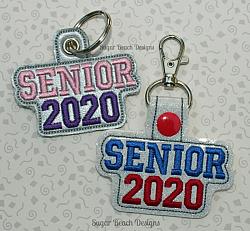 ITH Senior 2020 Key Fob-ITH, In the hoop, key, fob, snap, grommet, school, senior, 2020, 20, graduation