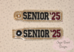 ITH Senior '25 Key Fob-key, snap, fob, grommet, ith, in the hoop, senior, class, school, 2025, 25