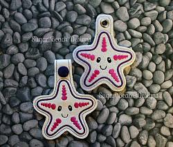ITH Starfish Key Fob-Starfish, Fish, Key, Fob, Snap, ITH, In the hoop, embroidery, vinyl, svg