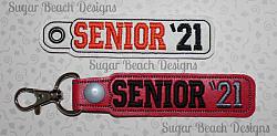 ITH Senior '21 Key Fob-ITH, In the hoop, key, snap, fob, grommet, rivet, school, senior, 2021

